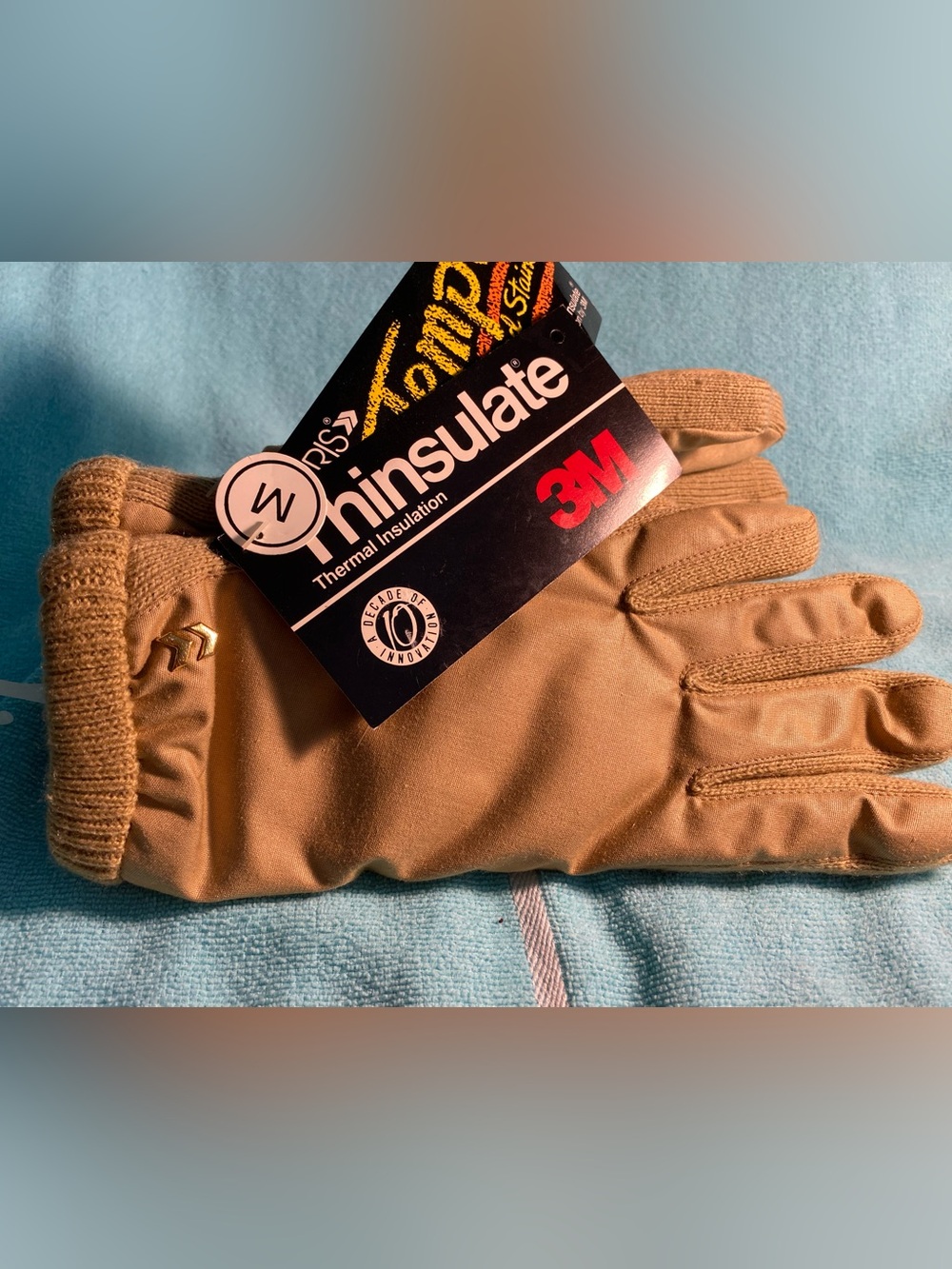 Vintage Aris Contempo Thinsulate Thermal Insulation Tan Gloves NWT Size Medium